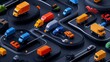 © Hoang - Isometric 3D Render: Colorful Vehicles Navigating a Complex Road Network AI Generated