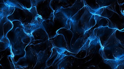 Wall Mural - A black background with abstract glowing digital waves in electric blue