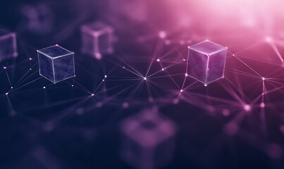 Leinwandbilder - A blockchain-powered visualization depicting data transparency concepts.