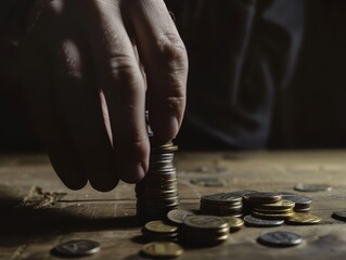 A person stacking coins to represent investment and financial planning