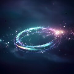 Aufkleber - A detailed 3D render showcasing a reflective glass-like torus design.