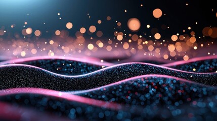 Wall Mural - abstract visualization of data streams flowing through a network, represented by glowing particles a