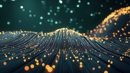 an abstract visualization of encrypted data as glowing geometric shapes and patterns, conveying the 