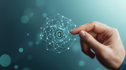 Wall Mural - a hand configuring a firewall on a computer screen, symbolizing the importance of network security m