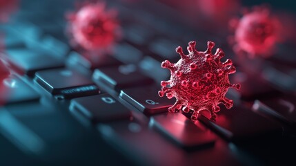 Wall Mural - a warning message on a computer screen about a potential malware threat, urging users to take cautio