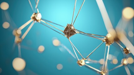 Wall Mural - Abstract representation of a quantum network with interconnected quantum computers, visualizing the potential for distributed quantum computing and secure communication.