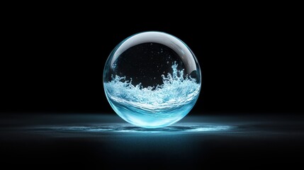 Wall Mural - Glowing sphere representing a quantum superposition, symbolizing the unique properties of quantum mechanics and their application in quantum computing.