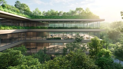 Fototapete - Luxury corporate headquarters emphasizing modern design and elegance.