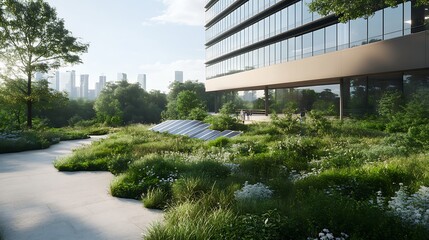 Poster - A smart business district focused on achieving a net-zero carbon footprint.