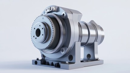 Aufkleber - Close-up of a sophisticated industrial gear mechanism, showcasing intricate metal components and precision engineering.