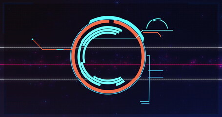 Wall Mural - image of scope scanning over light spots