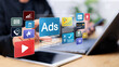 © Smile Studio AP - Digital marketing commerce online sale concept, Businessman using laptop with Ads dashboard digital marketing strategy analysis for branding.