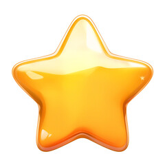 Poster - shiny golden star with glossy texture, isolated on transparency background