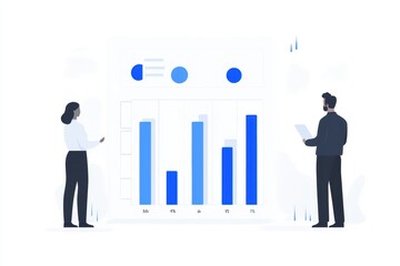 Poster - Corporate sales growth analysis showcasing low initial sales compared to significant increase in subsequent period. Generative AI
