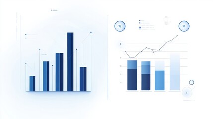 Aufkleber - Corporate growth illustrated in before and after bar chart showcasing low sales and exponential increase in revenue. Generative AI