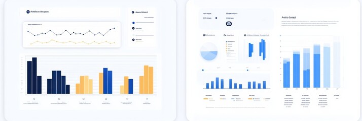 Leinwandbilder - Corporate minimalistic before and after sales bar chart showcasing low performance versus rapid growth data analysis. Generative AI