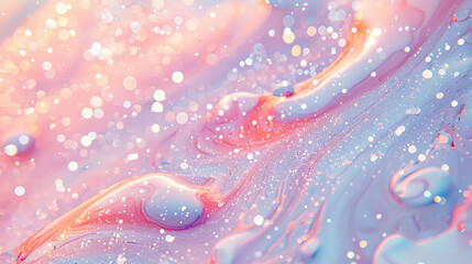 Wall Mural - A dreamy light pink gradient background surrounded by sparkles 