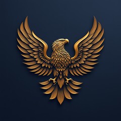 Majestic eagle emblem with detailed feathers.