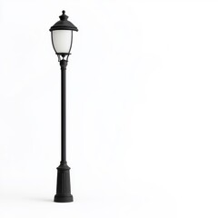 Elegant lamp post, isolated on white background.