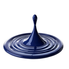 Leinwandbilder - blue liquid droplet creates ripples on surface, showcasing fluid dynamics and elegance. smooth texture and vibrant color evoke sense of calm and beauty