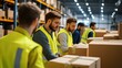 © inthasone - Efficient warehouse operations distribution center teamwork industrial environment close-up view logistics management