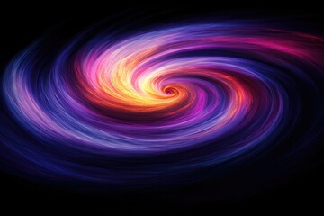 Fototapete - Abstract swirling vortex of vibrant purple, pink, and orange hues creating a mesmerizing cosmic effect.