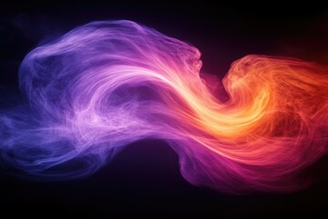 Aufkleber - Abstract swirling nebula, vibrant purple and orange hues blend in cosmic dance, creating a mesmerizing visual spectacle.