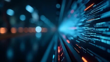 Digital Data Stream, Futuristic Technology and Information Flowing