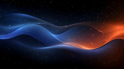Wall Mural - abstract glowing waves in dark space