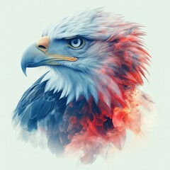 Wall Mural - Majestic eagle with vibrant colorful feathers.