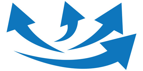 Wall Mural - Sharp curved arrow icon. Black rounded arrow. Direction pointer pointing up