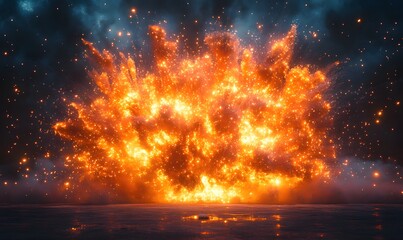 Wall Mural - explosion of fire, generative ai