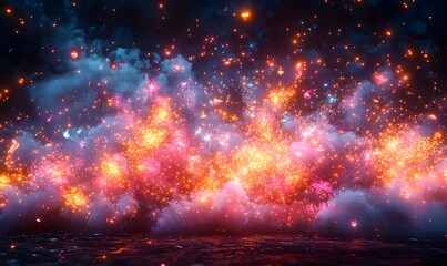 Wall Mural - explosion of fire, generative ai