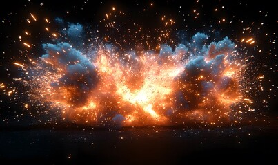 Wall Mural - explosion of fire, generative ai