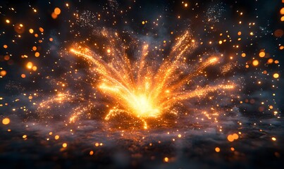 Wall Mural - explosion of fire, generative ai