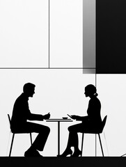 Aufkleber - Negotiation between two professionals in a modern setting during a business meeting. Generative AI
