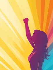Poster - International womens day concert poster celebrating womens empowerment and strength with vibrant colors and bold imagery. Generative AI