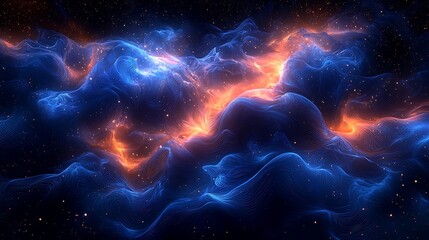 Wall Mural - abstract cosmic nebulae swirling in dark space. possible use background image for space, science fic
