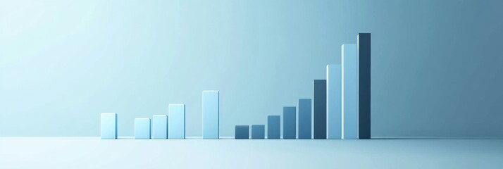 Leinwandbilder - Sales performance improvement shown in before and after bar chart with minimalistic design illustrating exponential growth. Generative AI