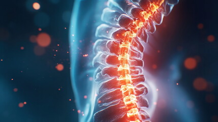 Aufkleber - Stunning Visual of Human Spine with Glowing Elements and Light Effects