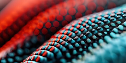Aufkleber - Colorful Abstract Texture with Red and Blue Patterns and Dots
