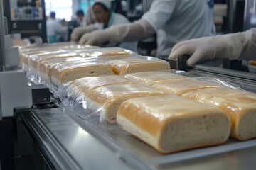 Wall Mural - advanced high-tech bread packaging machines for efficient sealing and freshness preservation