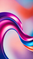 Wall Mural - an abstract artwork featuring a dynamic waving structure, colorful and curving, smooth and glossy, m