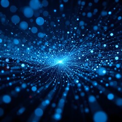 Wall Mural - abstract blue background of points. cyber particles. big data stream. vector illustration