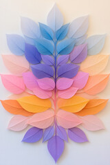 Aufkleber - Tightly layered leafy arcs arranged in concentric rings, each ring transitioning through gentle