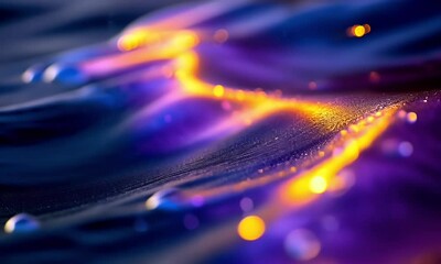 Wall Mural - abstract glowing waves, dark background, vibrant texture, design element