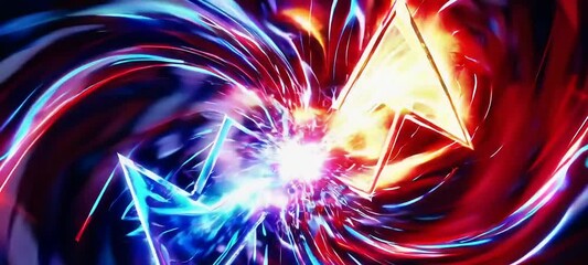 Wall Mural - dynamic colorful swirling energy patterns with vivid light streaks animation