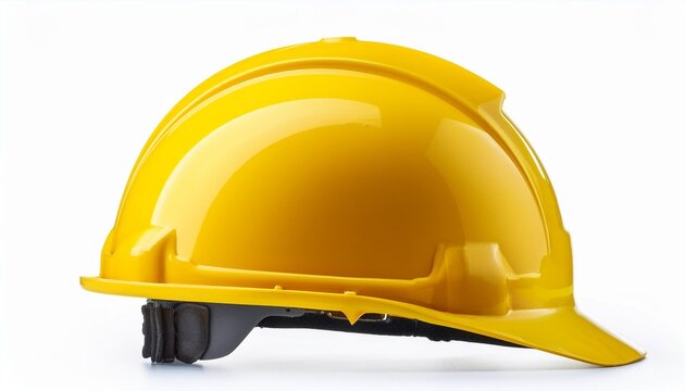 yellow helmet isolated on white