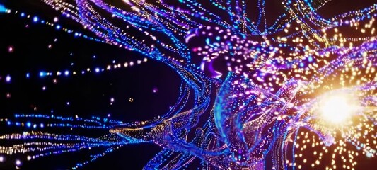 Wall Mural - Dynamic cosmic abstract lights radiating in vibrant motion across the universe