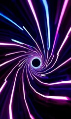Wall Mural - vivid neon light tunnel creates spiraling illusion with dynamic motion